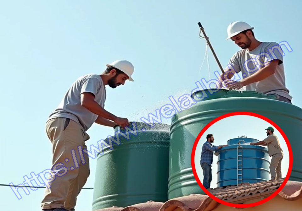 التخلص من الوان المياه في الخزانات